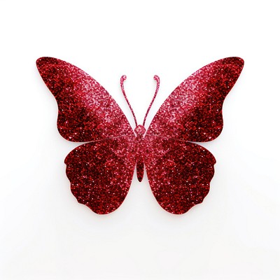 Red butterfly icon glitter animal petal.