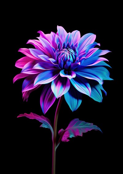 Neon dahlia flower petal plant.