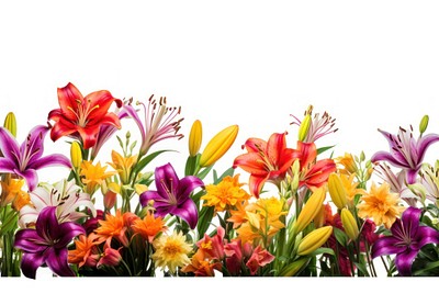 Colorful lilies field nature outdoors flower.