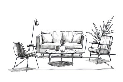 Furniture furniture drawing sketch.