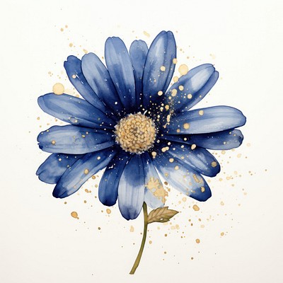 Indigo daisy painting flower petal.