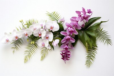 Fern and Vanda orchids flower plant petal.