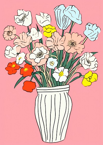 Flower bouquet drawing art cartoon.