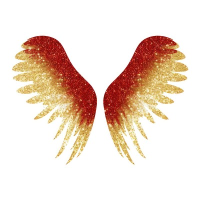 Angel wing red white background.