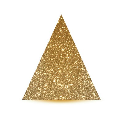 Glitter gold Christmas tree icon christmas shape white background.