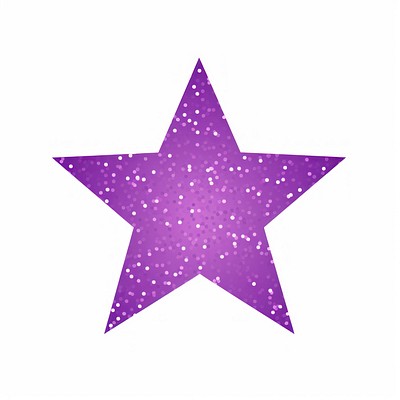 Glitter purple star icon symbol shape white background.