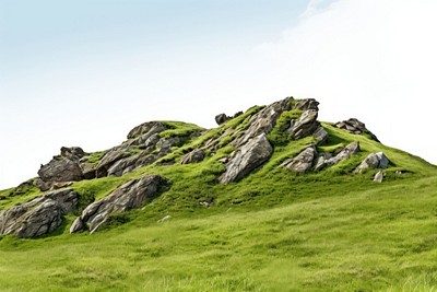 Grass rock hill landscape.