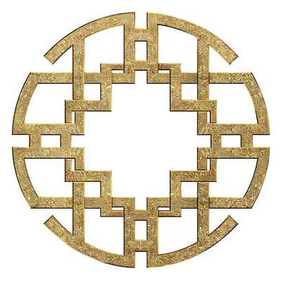 Frame glitter Chinese Ancient style shaped symbol cross.