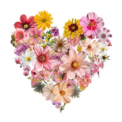 Flower Collage heart shaped pattern flower asteraceae.