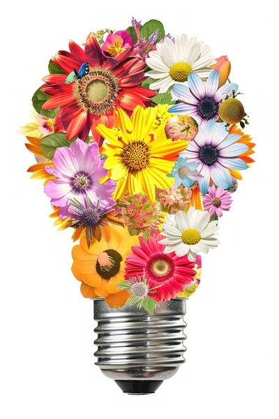 Flower Collage Light bulb flower light asteraceae.