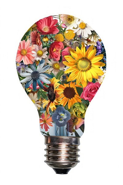 Flower Collage Light bulb flower light asteraceae.