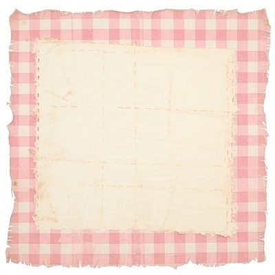 Pink checkered ripped paper cushion linen home decor.