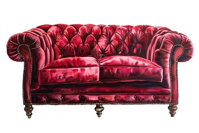 A luxurious velvet sofa furniture couch chair.