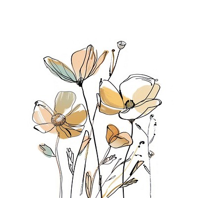 Flower sketch art illustrated.