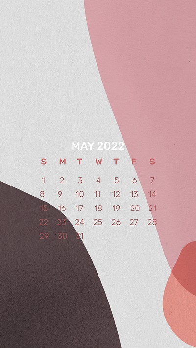 Pink 2022 May Calendar Template, | Free Vector Template - Rawpixel