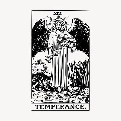 Temperance tarot card drawing, vintage | Free Vector - rawpixel