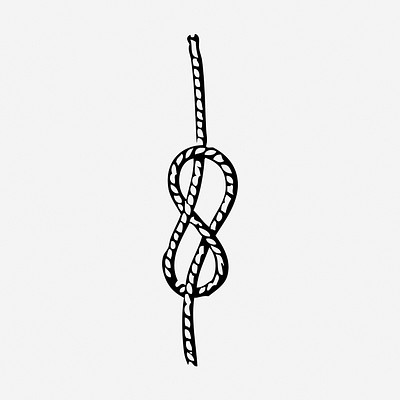 Rope knot png sticker, vintage