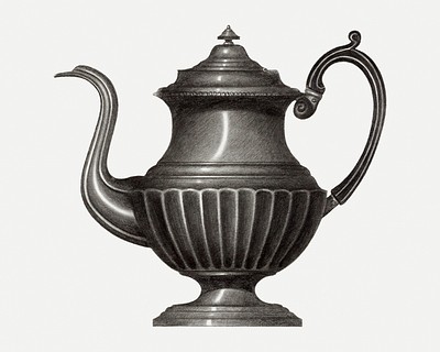 Premium Vector  Teapot black and white isolated on white background