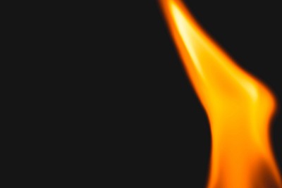 Fire border background, realistic flame, black design space psd