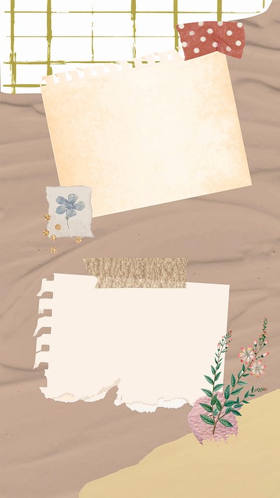 Aesthetic paper notes background wallpaper Vector Image