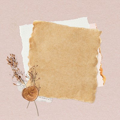 Feminine torn paper collage element | Premium PSD - rawpixel