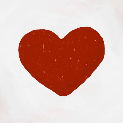 Red textured paper heart shaped sticker design element, free image by  rawpixel.com / sasi