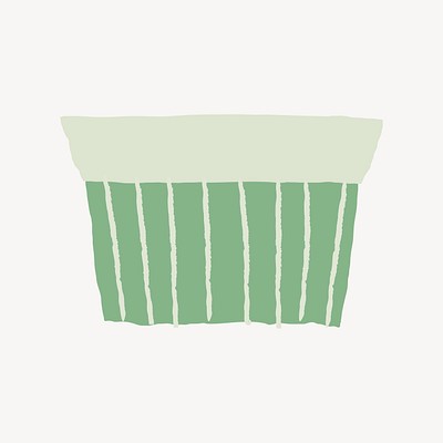 Green plant pot psd doodle