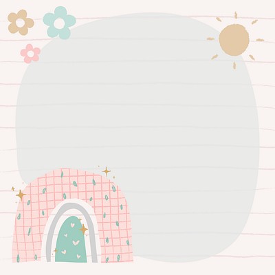 Rainbow frame, cute doodle border | Premium PSD - rawpixel