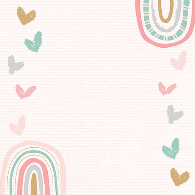 Rainbow frame, cute doodle border | Premium PSD - rawpixel