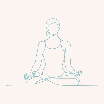 Girl In Lotus Yoga Pose Doodle Hand Drawn Vector Illustration Stock  Illustration - Download Image Now - iStock