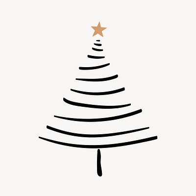 Christmas tree element, cute doodle | Free Photo Illustration - rawpixel