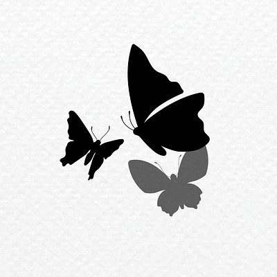 flying butterflies clipart black and white