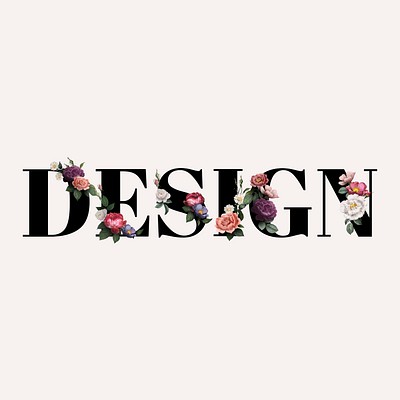 Floral design word typography on a beige | Free Photo - rawpixel