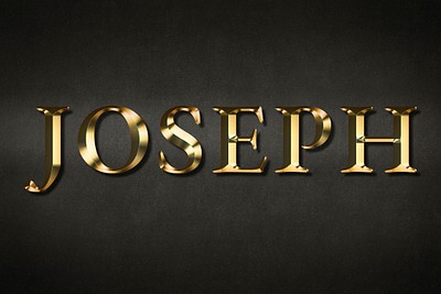 Joseph typography gold effect design | Free Photo - rawpixel