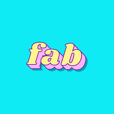 Fab word retro typography vector | Premium Vector - rawpixel