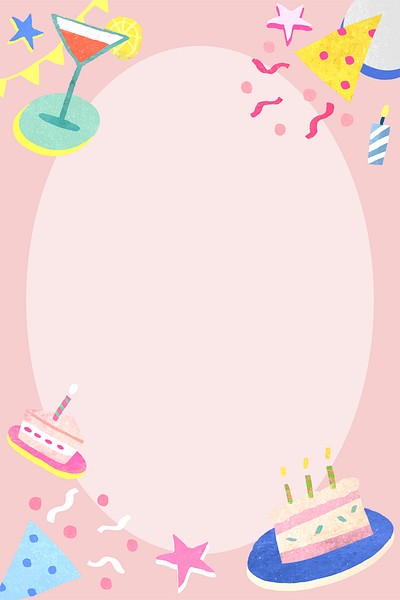 Png birthday frame in pastel | Free PNG - rawpixel