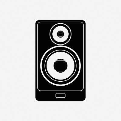 Speaker, drawing illustration. Free public domain CC0 image.