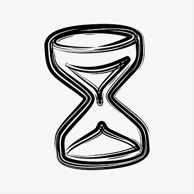 hourglass clipart black and white hearts