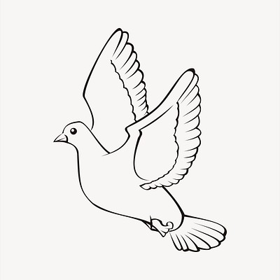 Dove bird png sticker, black | Free PNG - rawpixel