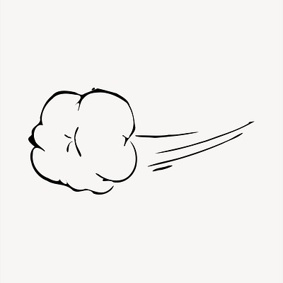 Comic speed cloud collage element, | Free Vector - rawpixel