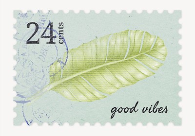 Botanical postage stamp aesthetic banana Premium PSD rawpixel