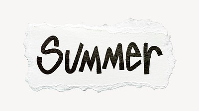 Summer word, ripped paper typography