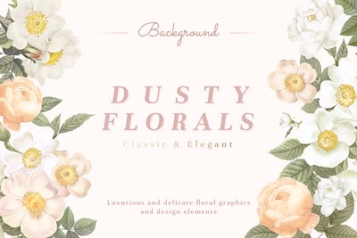 Elegant dusty florals frame design | Premium Vector - rawpixel