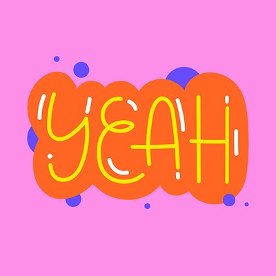 Cool word sticker design element set, free image by rawpixel.com / Techi