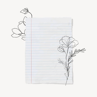 Floral note paper, aesthetic stationery