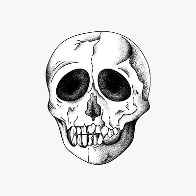 Traditional Skull Tattoo - PNG Transparent Sublimation File - Inspire Uplift