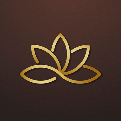 Gold Lotus logo vector art set design Stock Vector | Adobe Stock