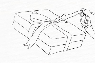 Premium Vector  Vector sketch illustration - gift box. gift box