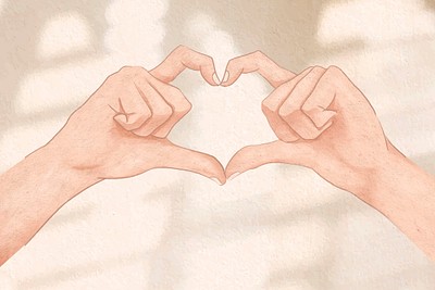 anime heart hands