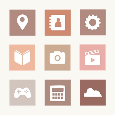 PNG simple flat app icons | Premium PNG - rawpixel